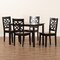 Baxton Studio Nicolette Modern and Contemporary Two-Tone Dark Brown and Walnut Brown Finished Wood 5-PC Dining Set 179-11389-8026-Zoro - alternate 3